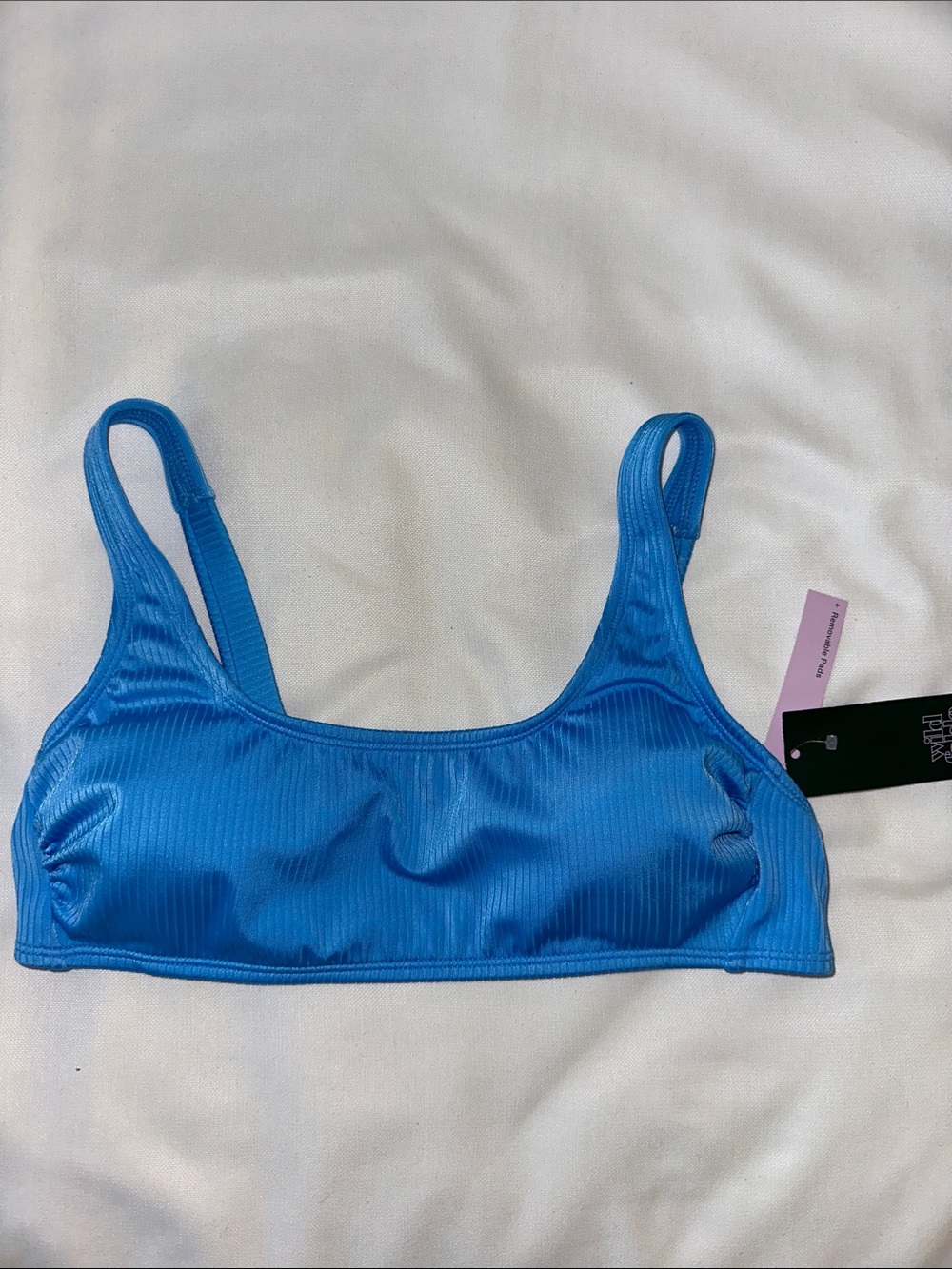 Target Wild Fable Electric Blue Ribbed Bikini Top NWT